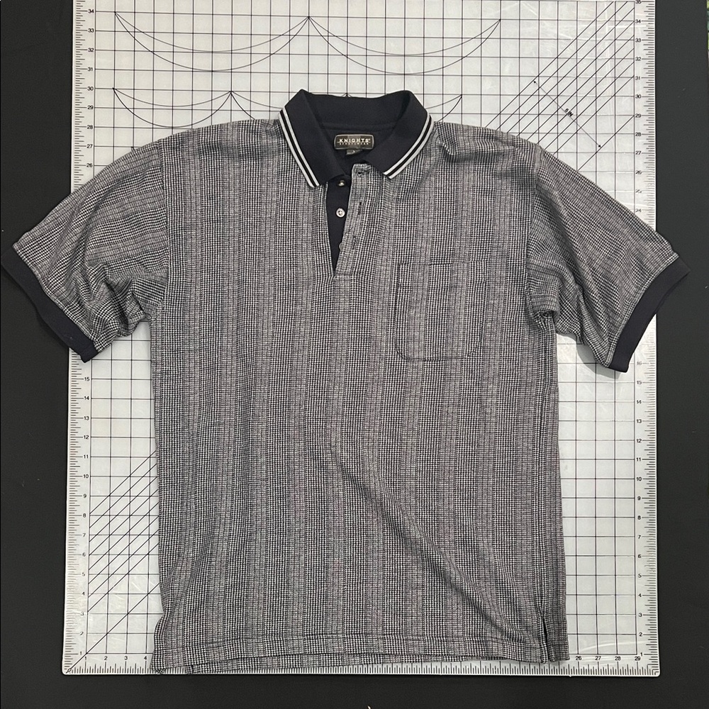 Vintage checkered striped polo - 90s